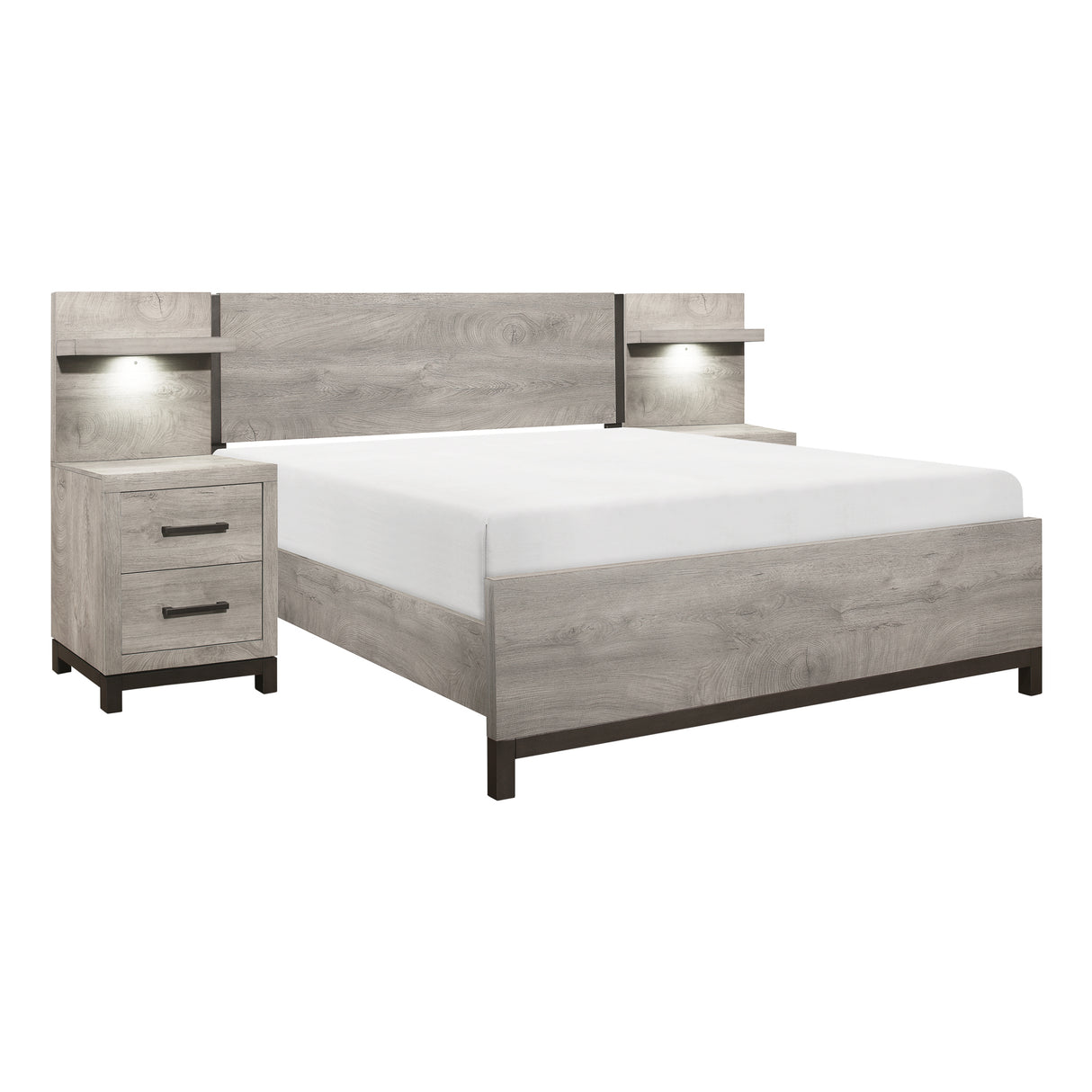 Zephyr Light Gray 5pc Set Queen Wall Bed (QB+2NS+2NS-P) from Homelegance - Luna Furniture