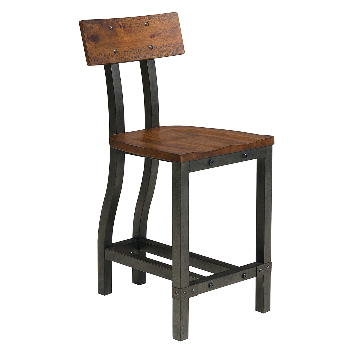 Holverson Rustic Brown Counter Chair, Set of 2 from Homelegance - Luna Furniture