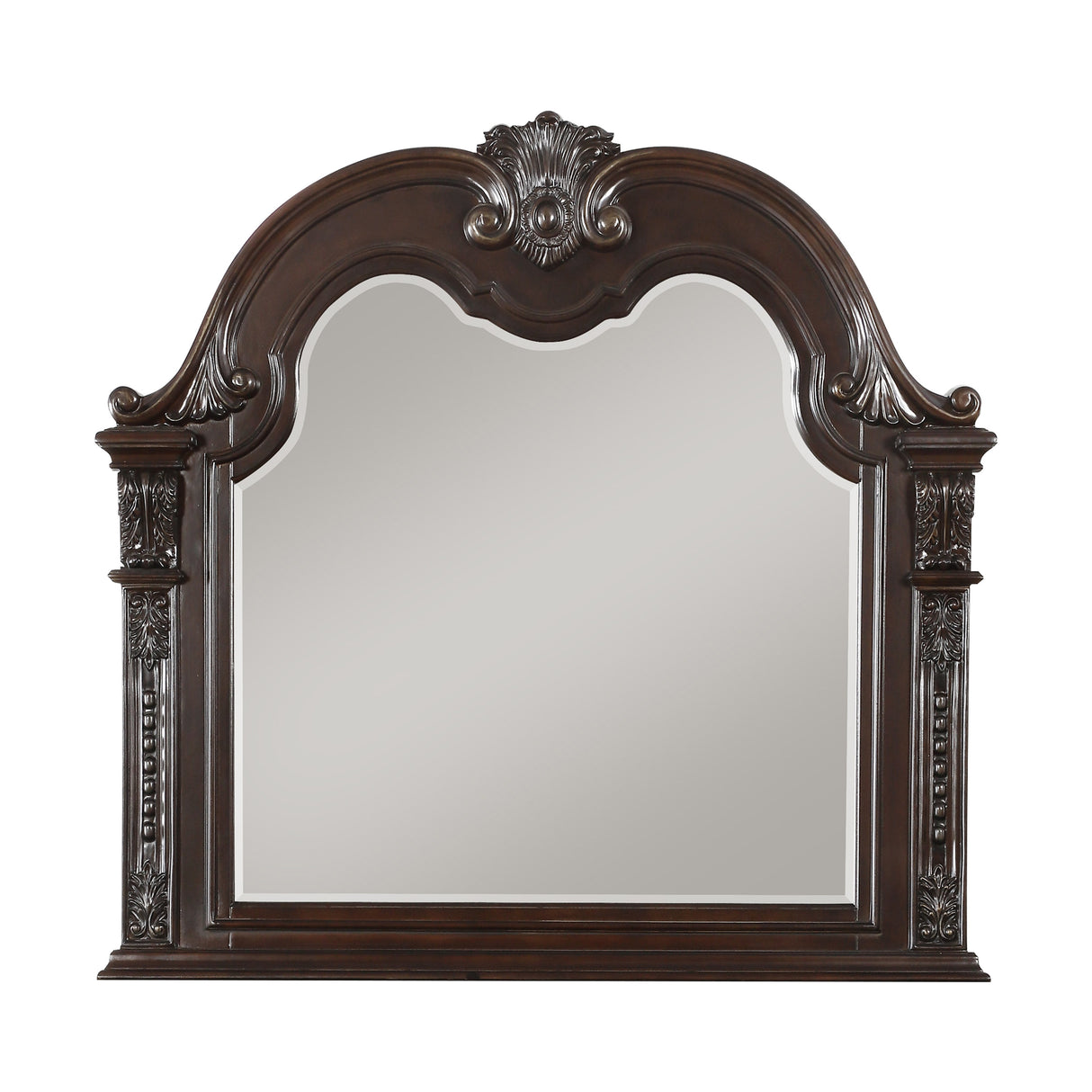 Cavalier Dark Cherry 4-Piece Bedroom Set (Queen Bed, Nightstand, Dresser, Mirror) from Homelegance - Luna Furniture