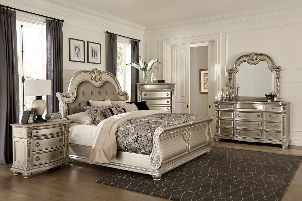 Cavalier Silver Eastern King Bed from Homelegance - Luna Furniture