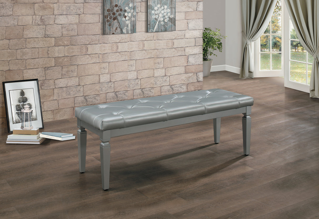 Allura Silver Bedroom Bench from Homelegance - Luna Furniture