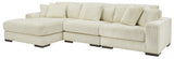 Lindyn Ivory 3-Piece LAF Chaise Sectional