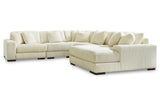 Lindyn Ivory 5-Piece RAF Chaise Sectional