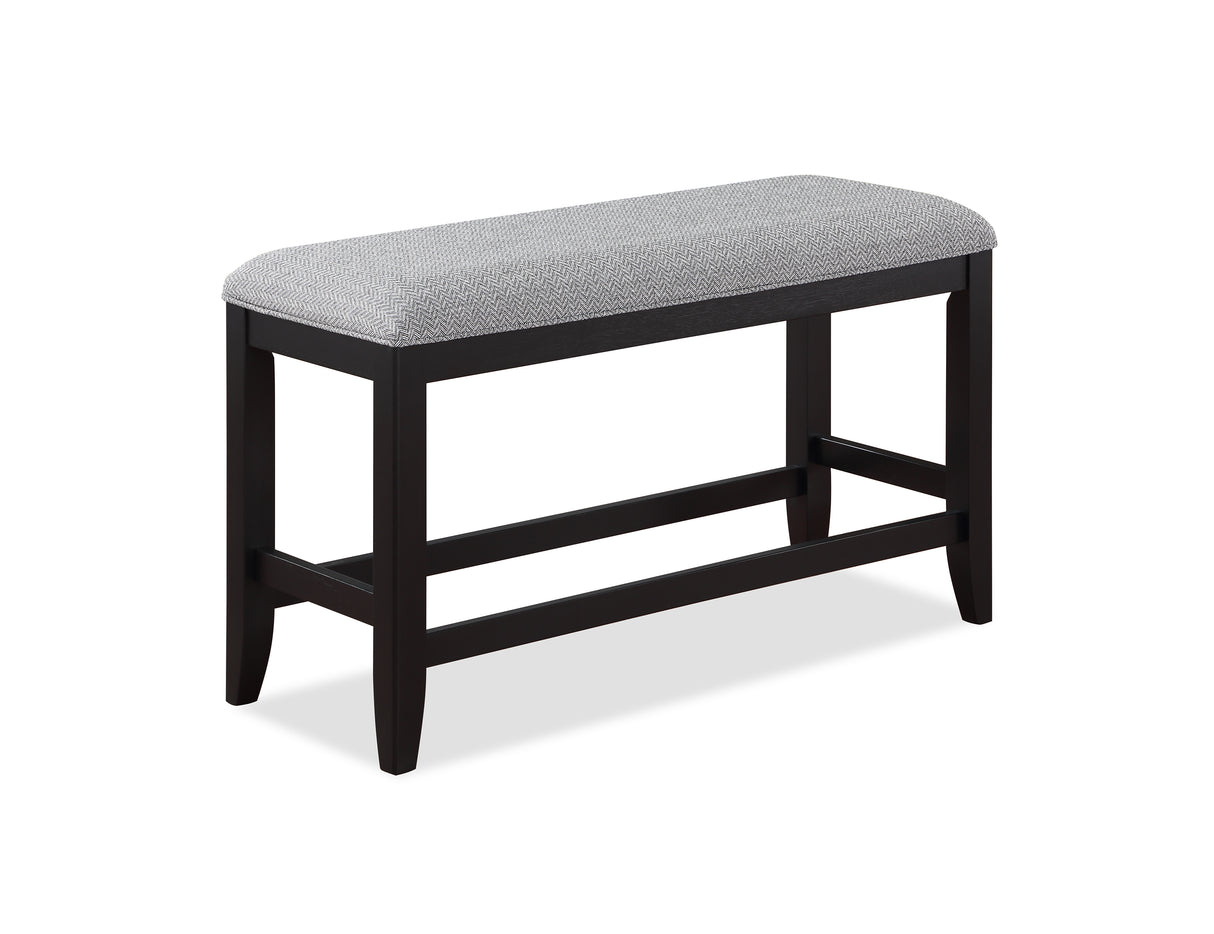 Frey Black/Gray Counter Height Dining Bench from Crown Mark - Luna Furniture