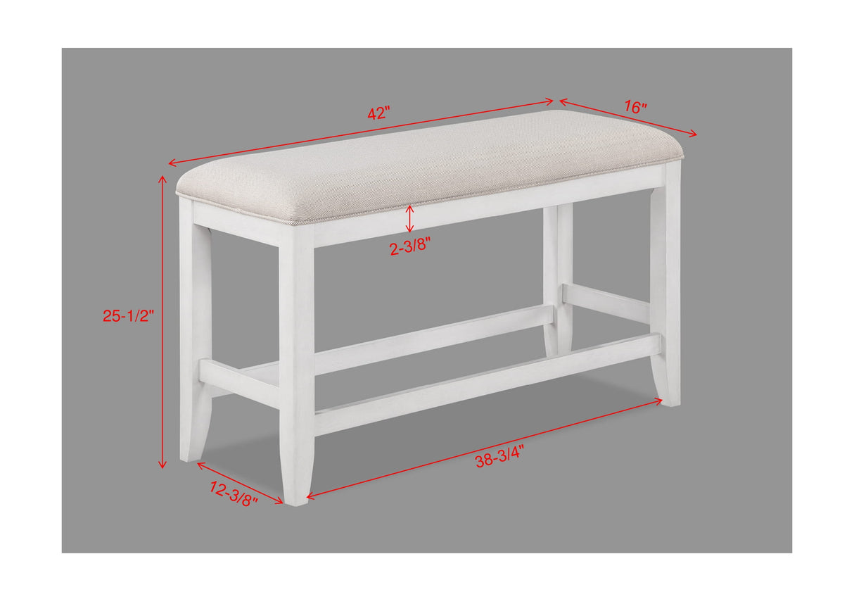 Wendy White Counter Height Dining Bench
