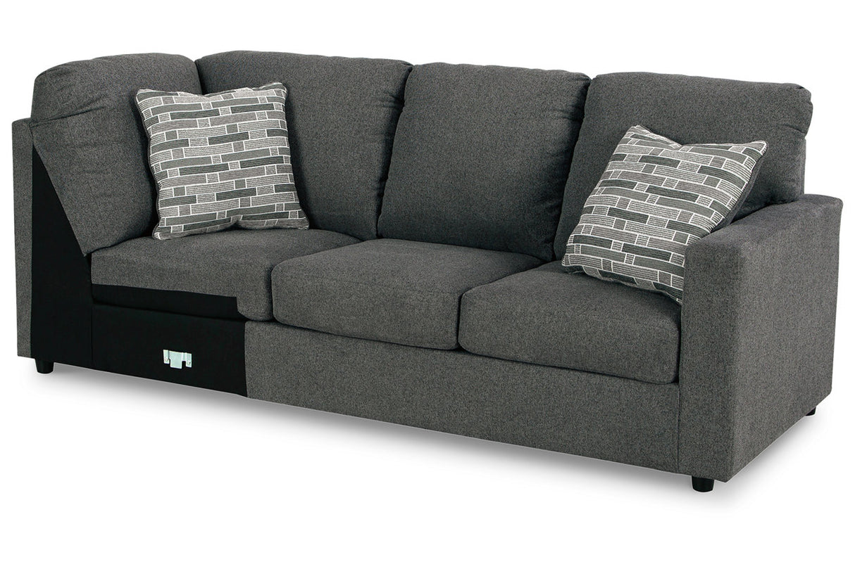 Edenfield Charcoal Right-Arm Facing Sofa with Corner Wedge from Ashley - Luna Furniture