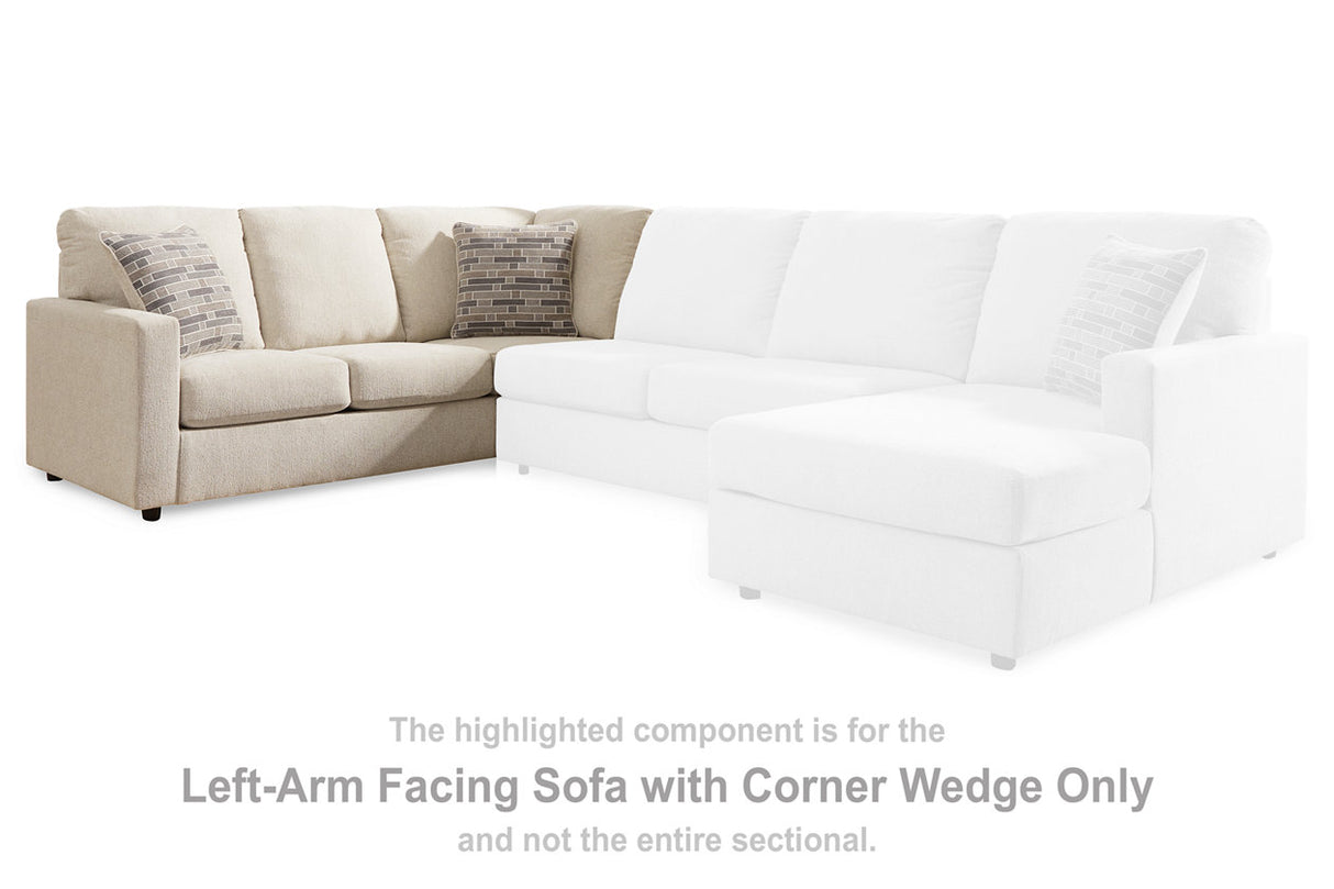 Edenfield Linen Left-Arm Facing Sofa with Corner Wedge from Ashley - Luna Furniture