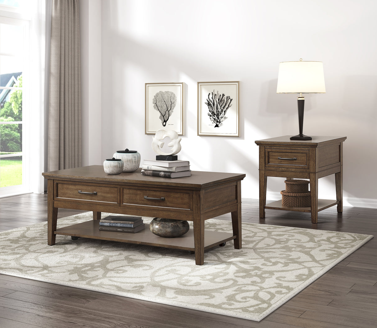 Whitley Walnut End Table from Homelegance - Luna Furniture