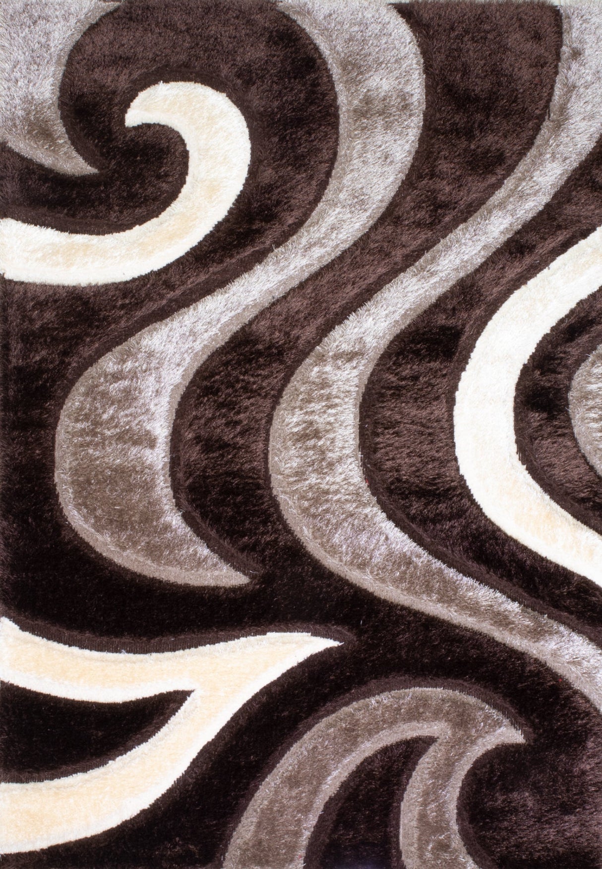 3D Shaggy Brown 5X7 Area Rug from Nova Furniture - Luna Furniture