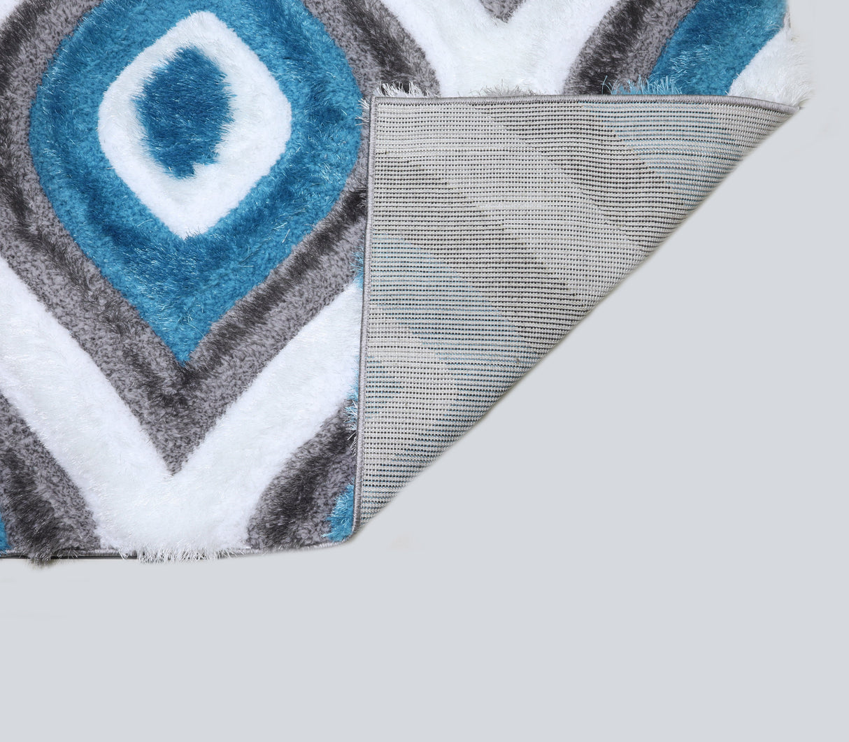 3D Shaggy Gray/Turquoise 5X7 Area Rug from Nova Furniture - Luna Furniture