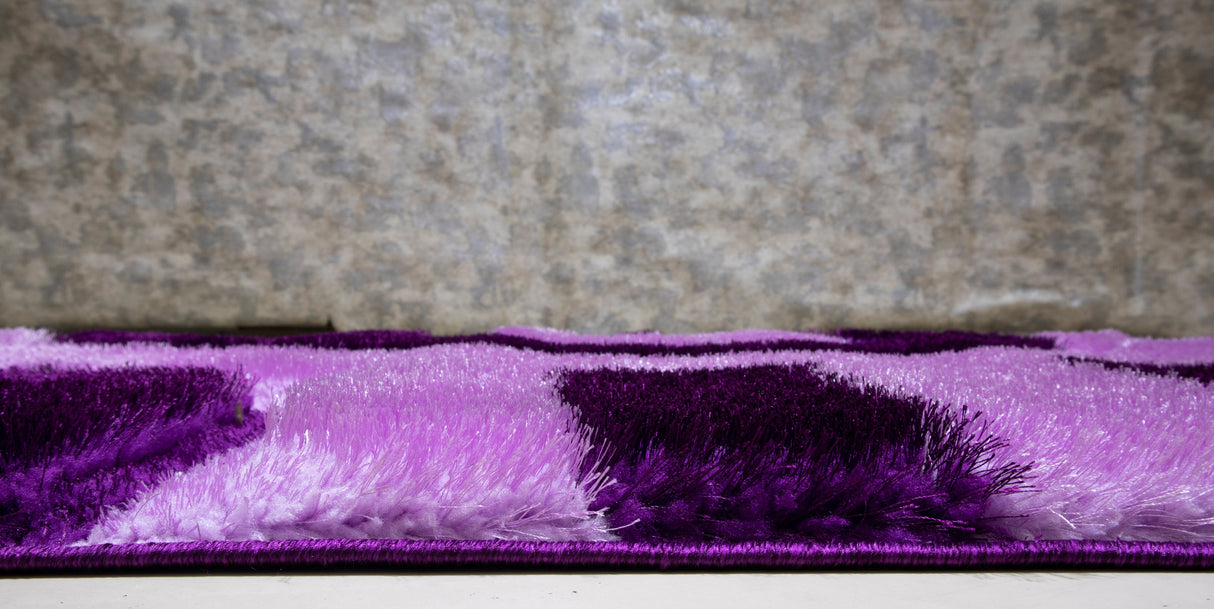 3D Shaggy Purple 5X7 Area Rug from Nova Furniture - Luna Furniture