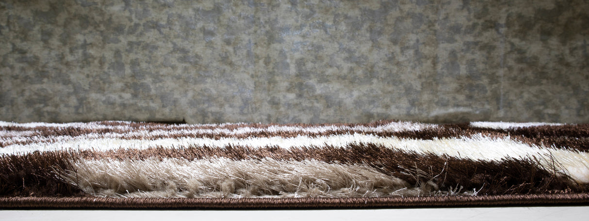 3D Shaggy Brown 5X7 Area Rug from Nova Furniture - Luna Furniture