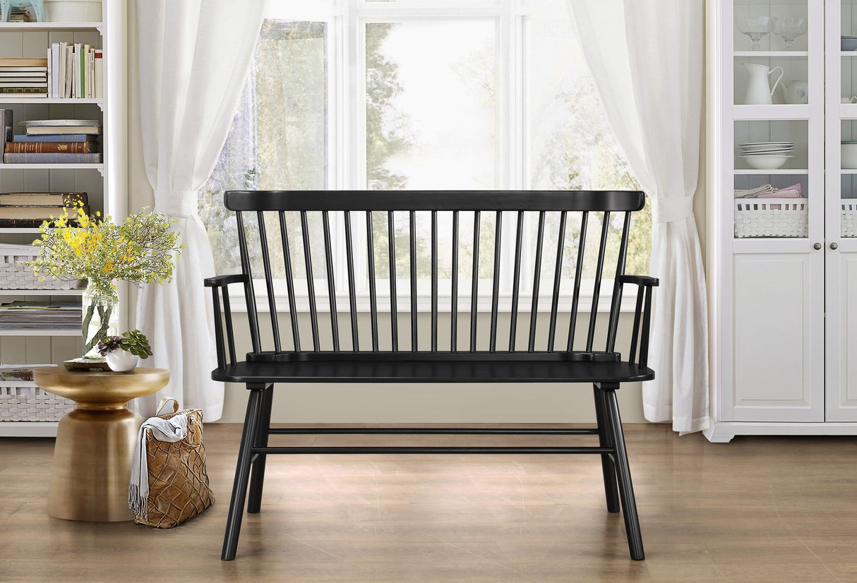 Jerimiah Spindleback Black Bench from Crown Mark - Luna Furniture