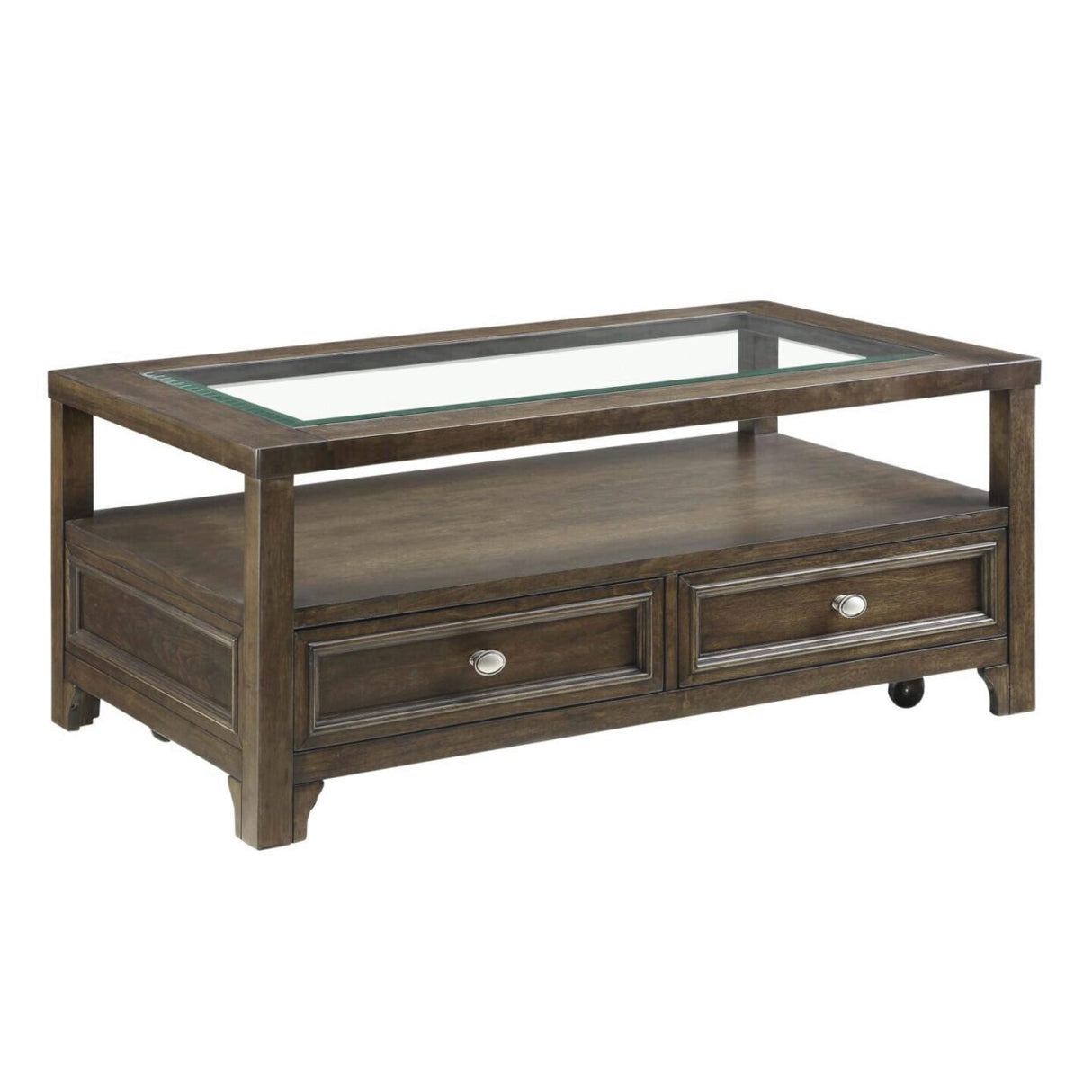 Auburn Transitional Charcoal Brown Wood Cocktail Table from Homelegance - Luna Furniture