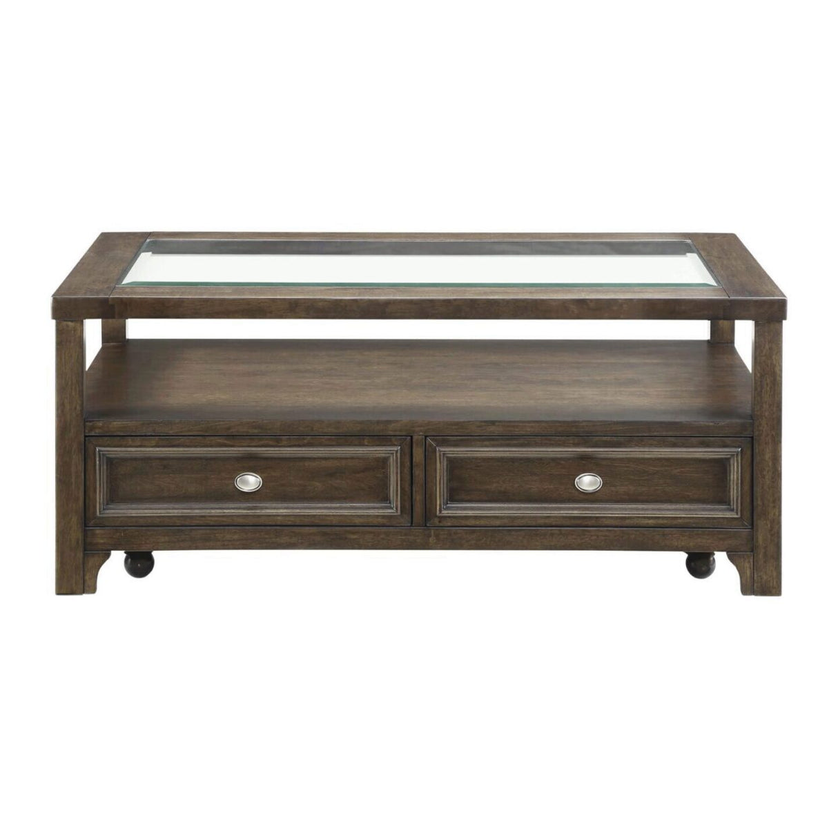 Auburn Transitional Charcoal Brown Wood Cocktail Table from Homelegance - Luna Furniture