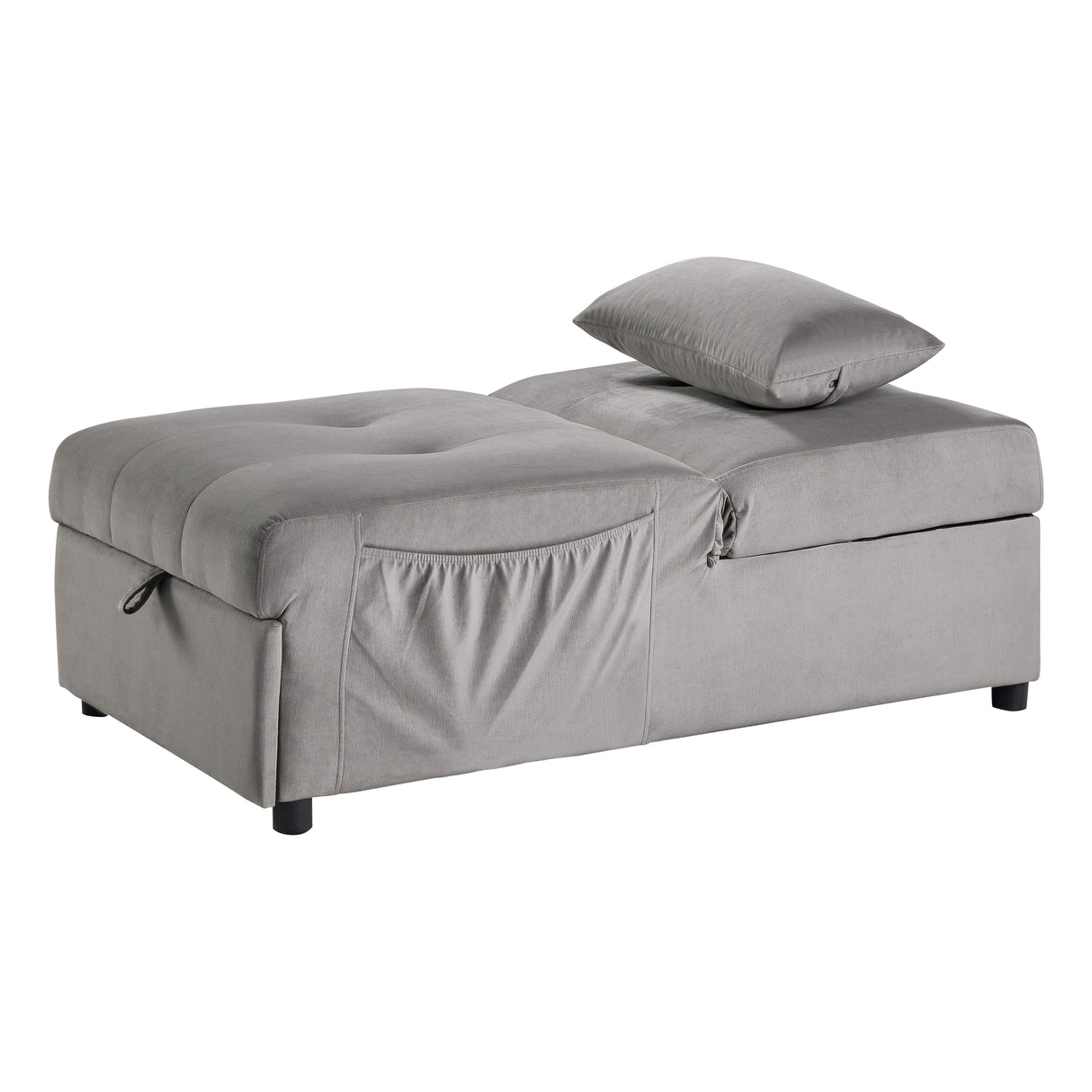 Garrell Brownish Gray Velvet Lift Top Storage Bench with Pull-out Bed from Homelegance - Luna Furniture
