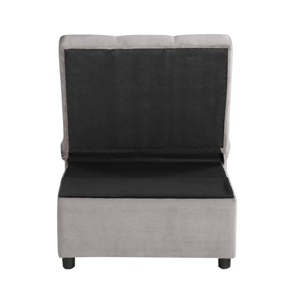 Garrell Brownish Gray Velvet Lift Top Storage Bench with Pull-out Bed from Homelegance - Luna Furniture