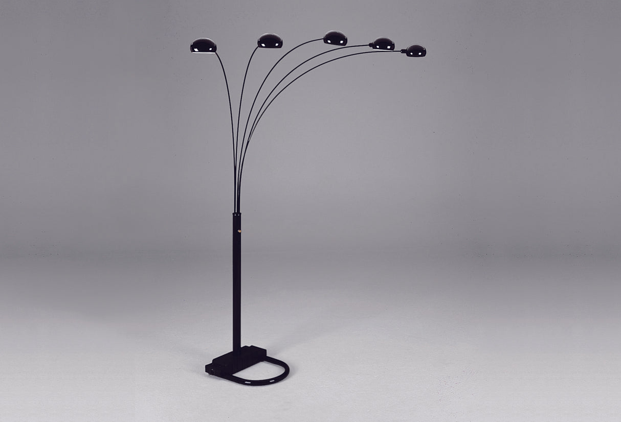 Peacock Arc Black 82" Floor Lamp from Crown Mark - Luna Furniture