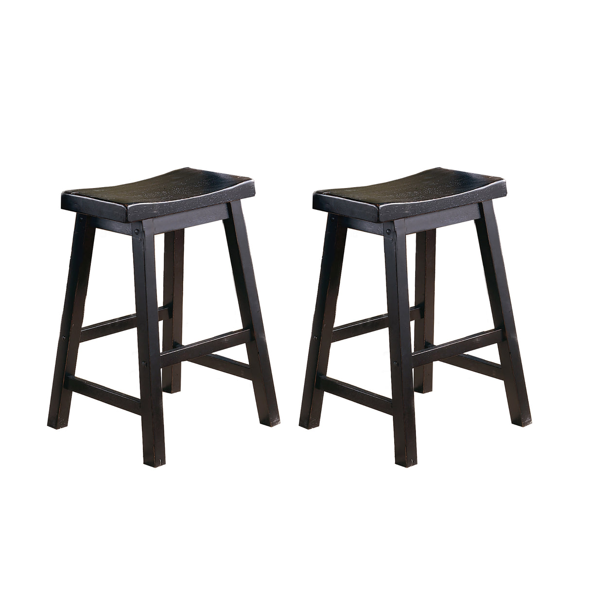 Saddleback Black Counter Height Stool, Set of 2 from Homelegance - Luna Furniture