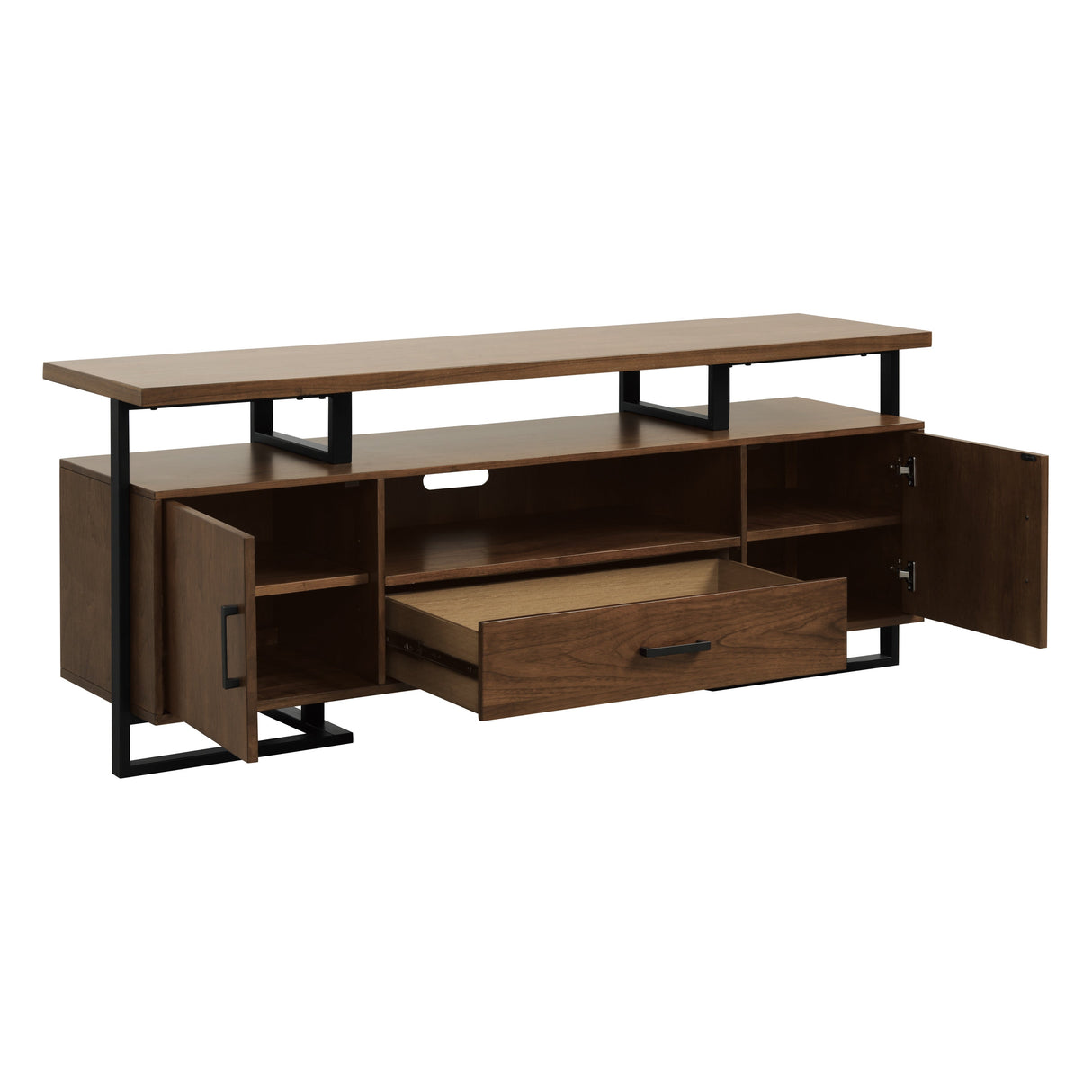 Sedley Walnut/Rustic Black Entertainment Center from Homelegance - Luna Furniture