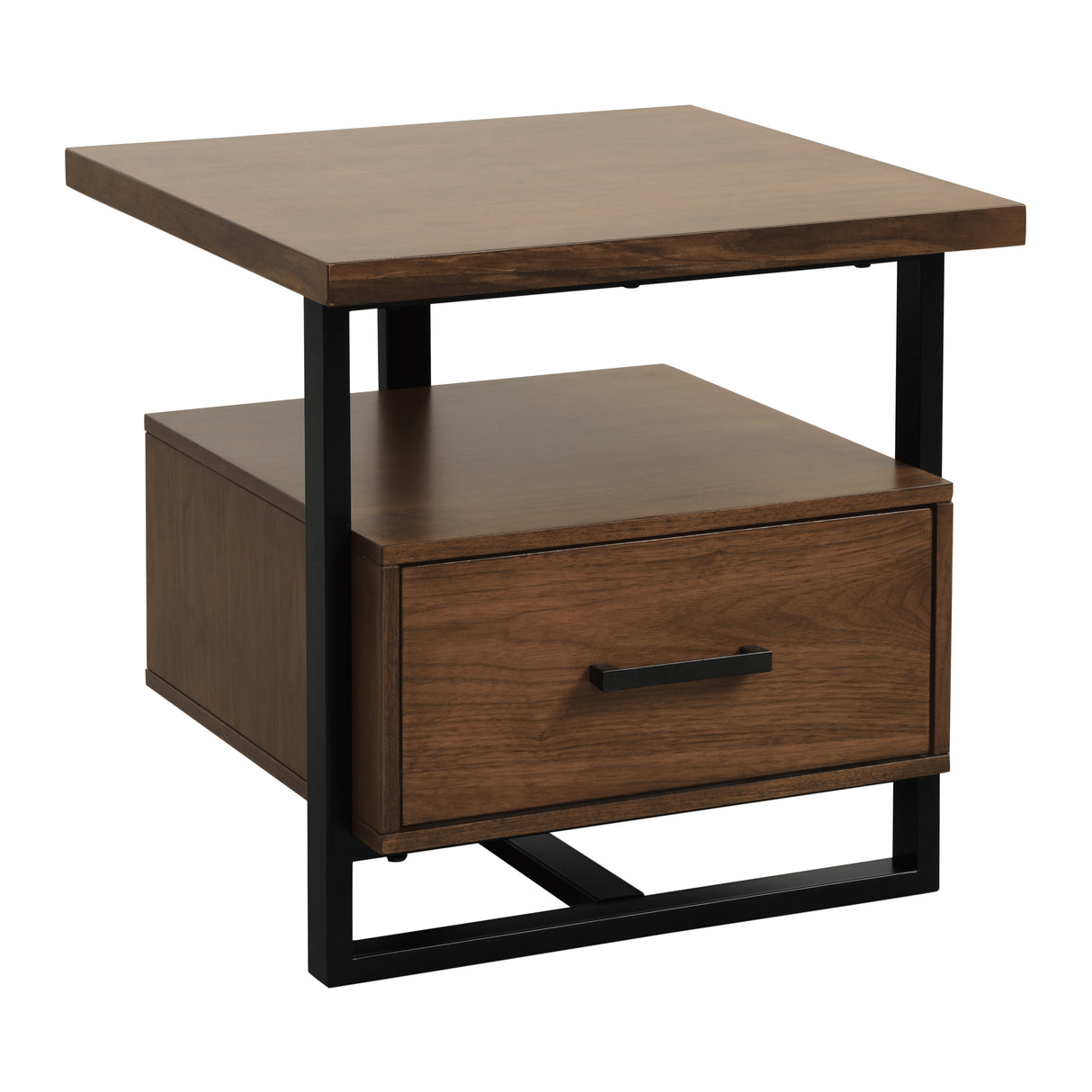 Sedley Walnut/Rustic Black End Table from Homelegance - Luna Furniture