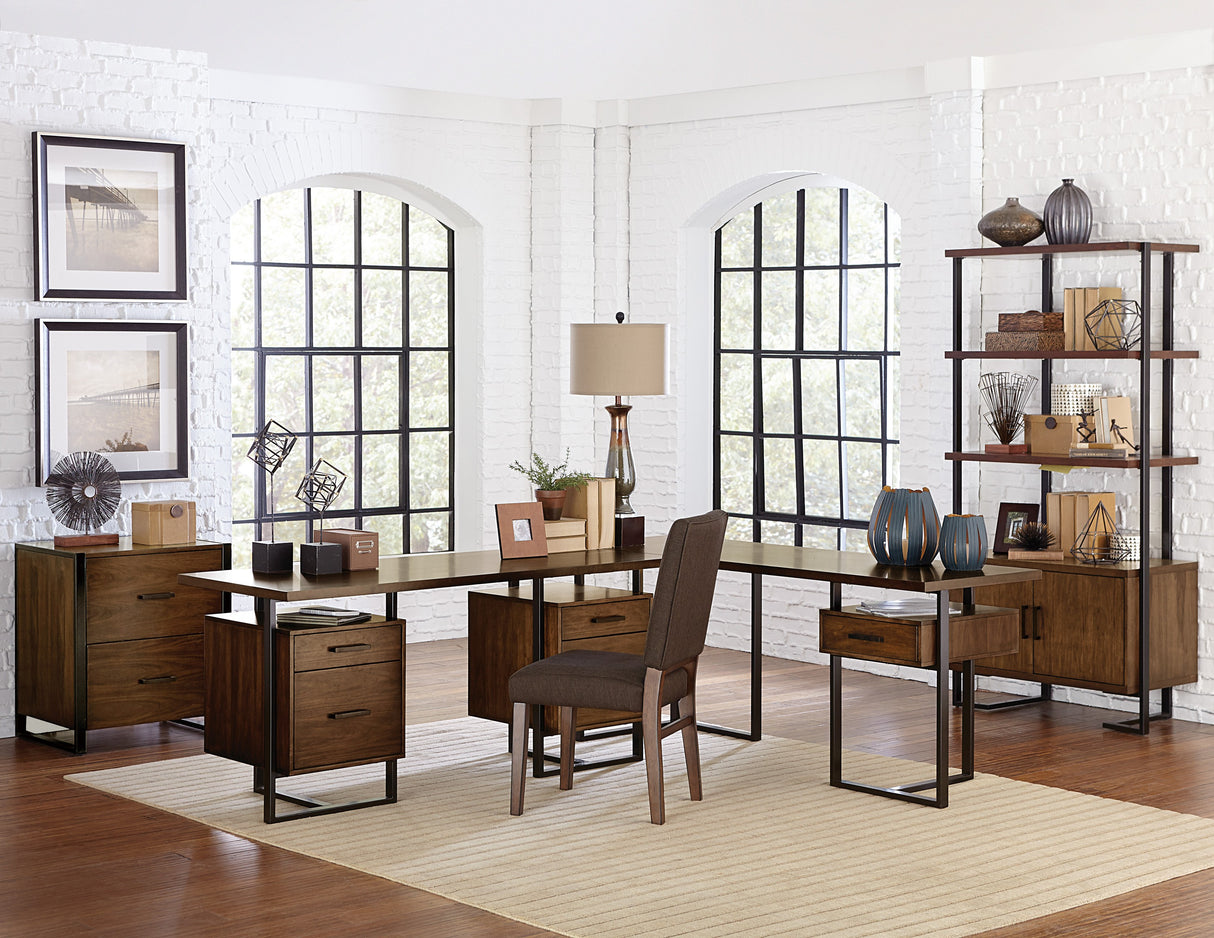 Sedley Walnut/Rustic Black Return Desk from Homelegance - Luna Furniture