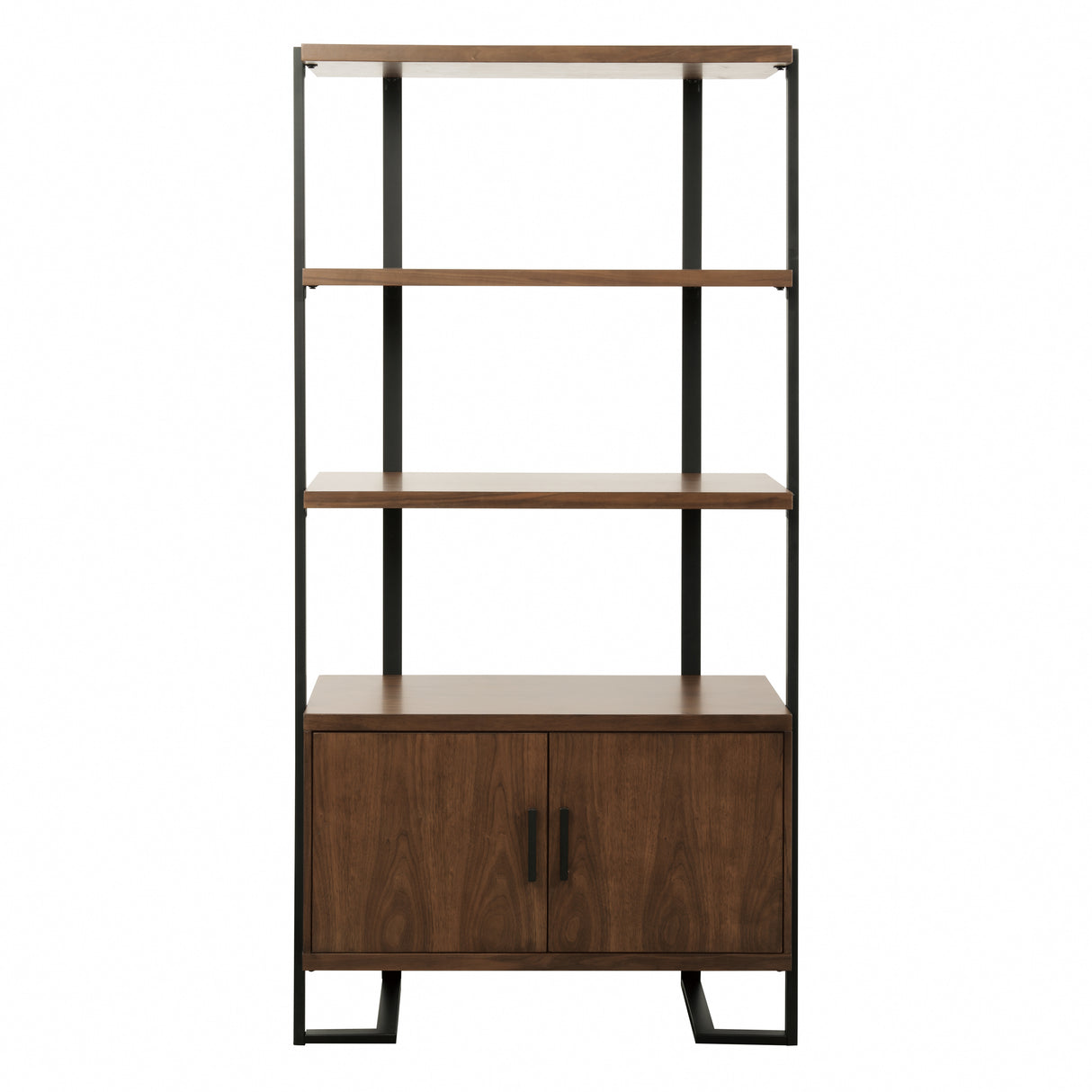 Sedley Walnut/Rustic Black Bookcase from Homelegance - Luna Furniture
