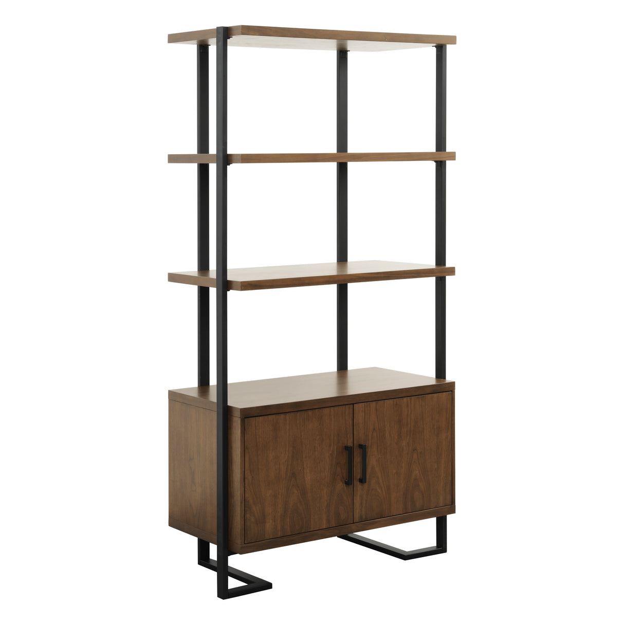 Sedley Walnut/Rustic Black Bookcase from Homelegance - Luna Furniture