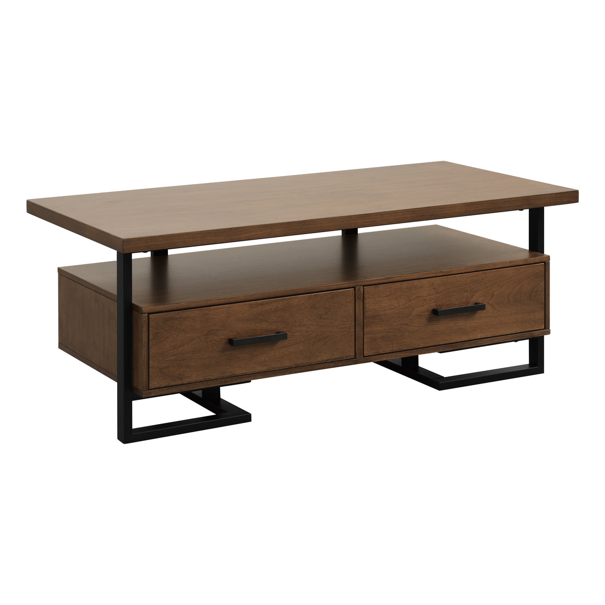 Sedley Walnut/Rustic Black Cocktail Table from Homelegance - Luna Furniture