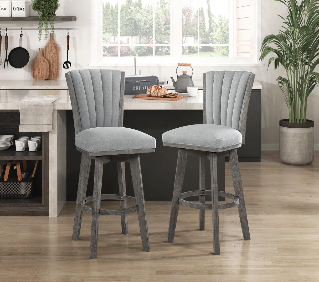 5507-29GYS Swivel Pub Height Chair, Set of 2 from Homelegance - Luna Furniture