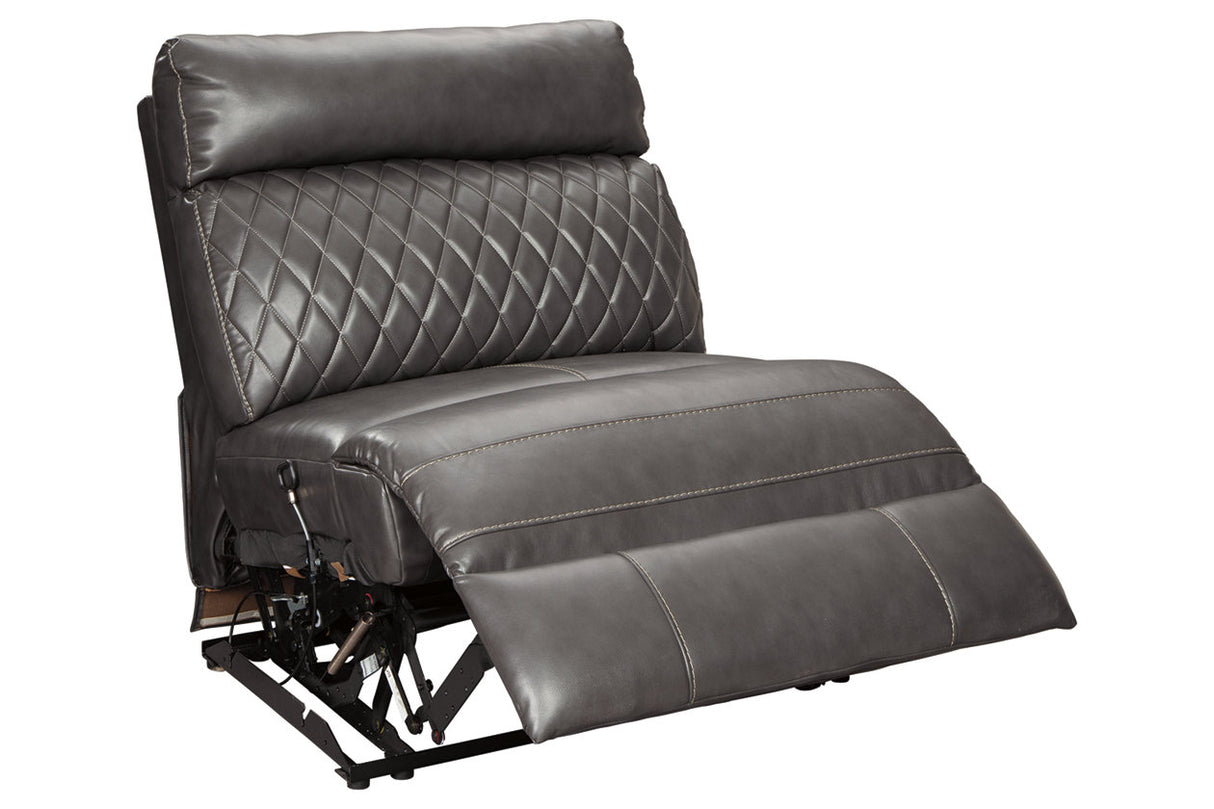 Samperstone Gray Armless Recliner from Ashley - Luna Furniture