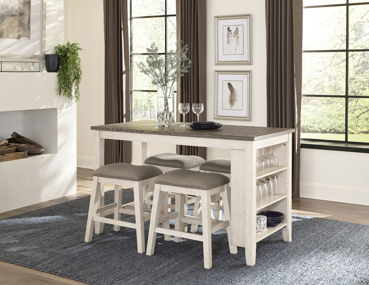 Timbre Whitewash Counter Height Table from Homelegance - Luna Furniture