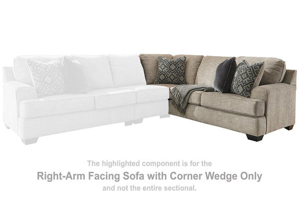 Bovarian Stone Right-Arm Facing Sofa with Corner Wedge