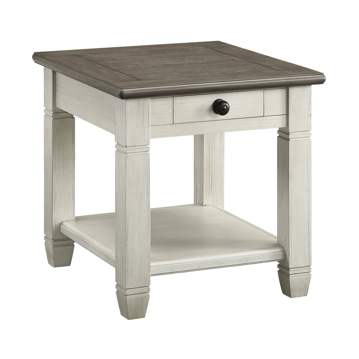 Granby Antique White End Table from Homelegance - Luna Furniture