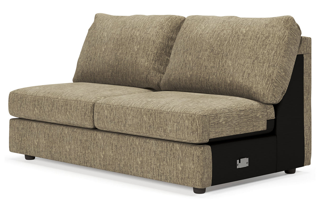 Hoylake Chocolate Armless Loveseat from Ashley - Luna Furniture