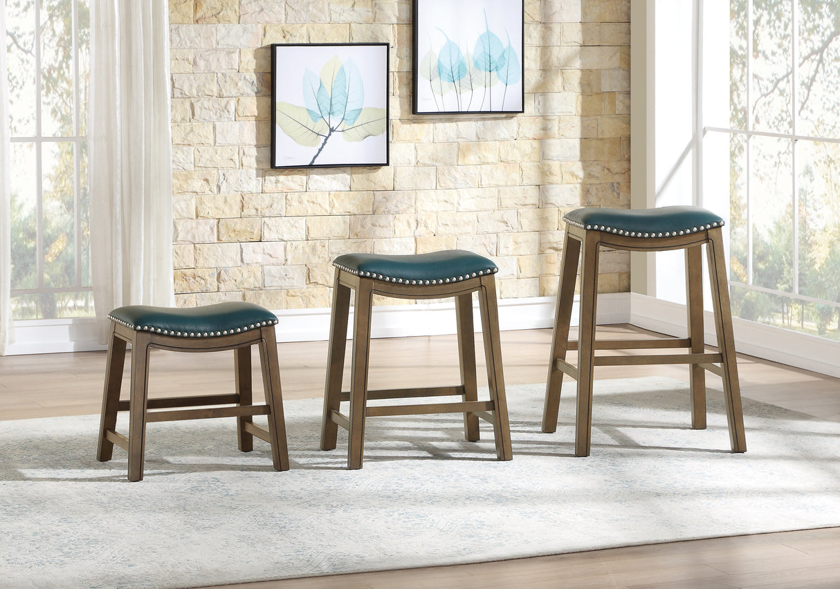 Ordway Green/Brown Dining Stool, Green from Homelegance - Luna Furniture