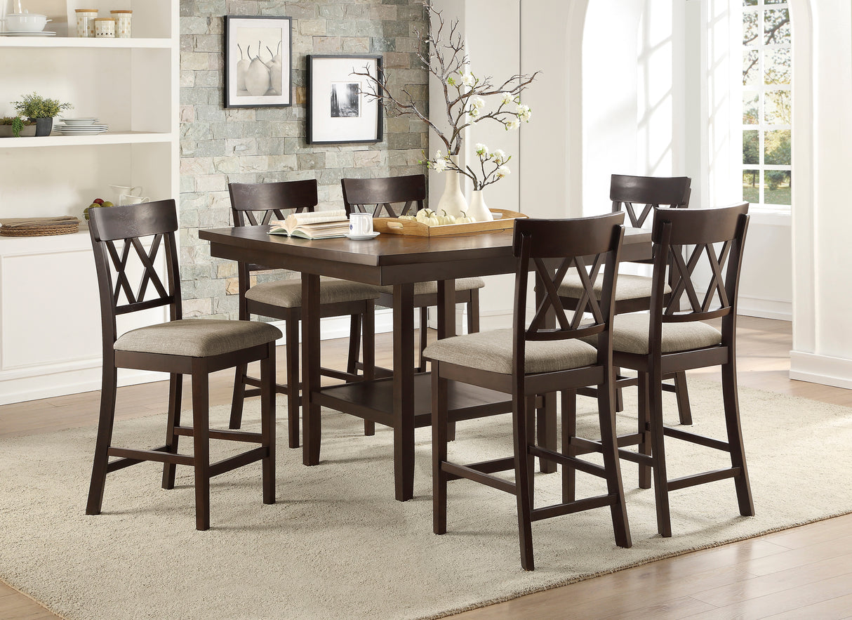 Balin Dark Brown Counter Height Table with Lazy Susan from Homelegance - Luna Furniture
