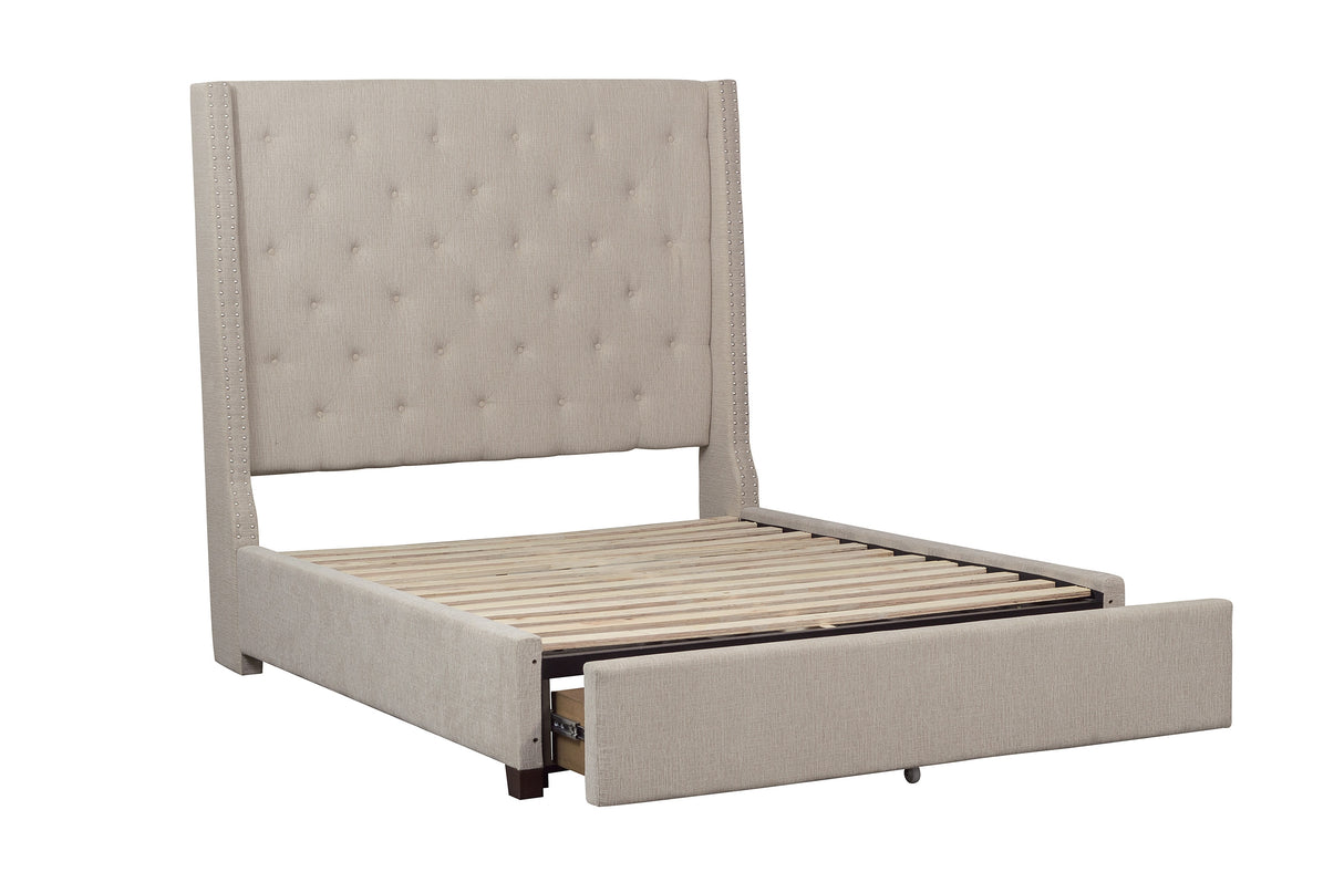 Fairborn Beige Full Bed Platform Bed with Storage Footboard from Homelegance - Luna Furniture