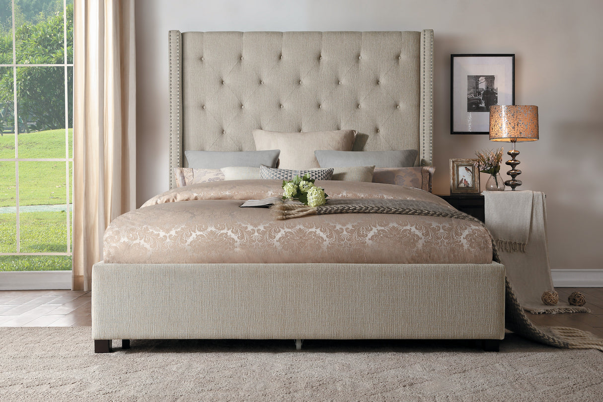 Fairborn Beige Eastern King Platform Bed from Homelegance - Luna Furniture