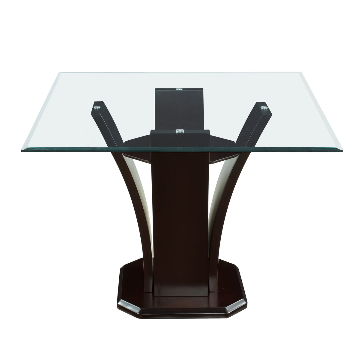Daisy Dark Brown Glass-Top Square Counter Height Table from Homelegance - Luna Furniture