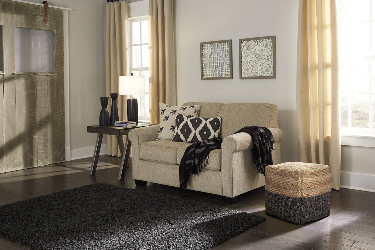 Sweed Valley Natural/Black Pouf from Ashley - Luna Furniture