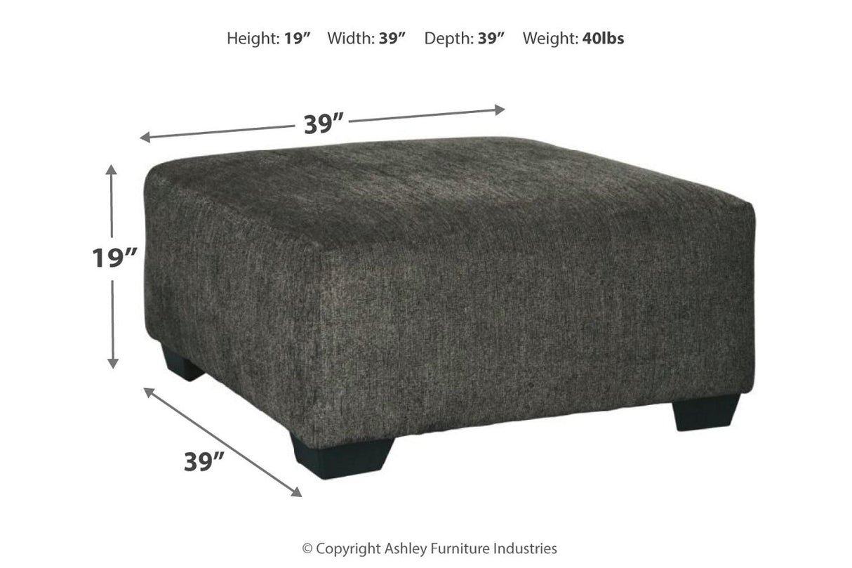 Ballinasloe Smoke Oversized Ottoman from Ashley - Luna Furniture