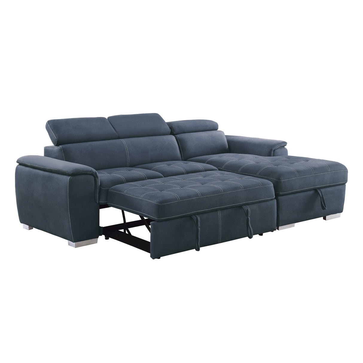 Ferriday Blue Storage Sleeper Sectional from Homelegance - Luna Furniture