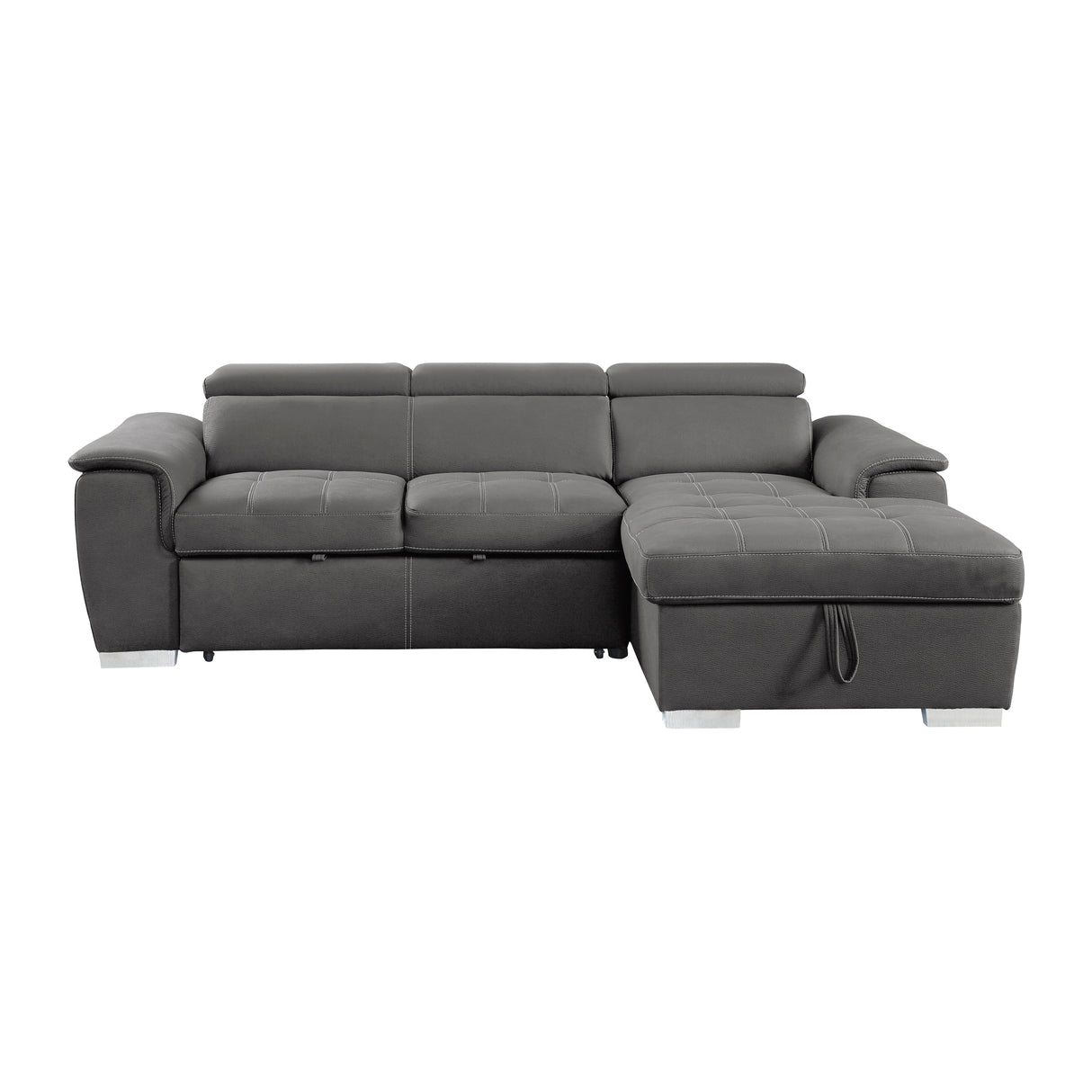 Ferriday Gray Storage Sleeper Sectional from Homelegance - Luna Furniture