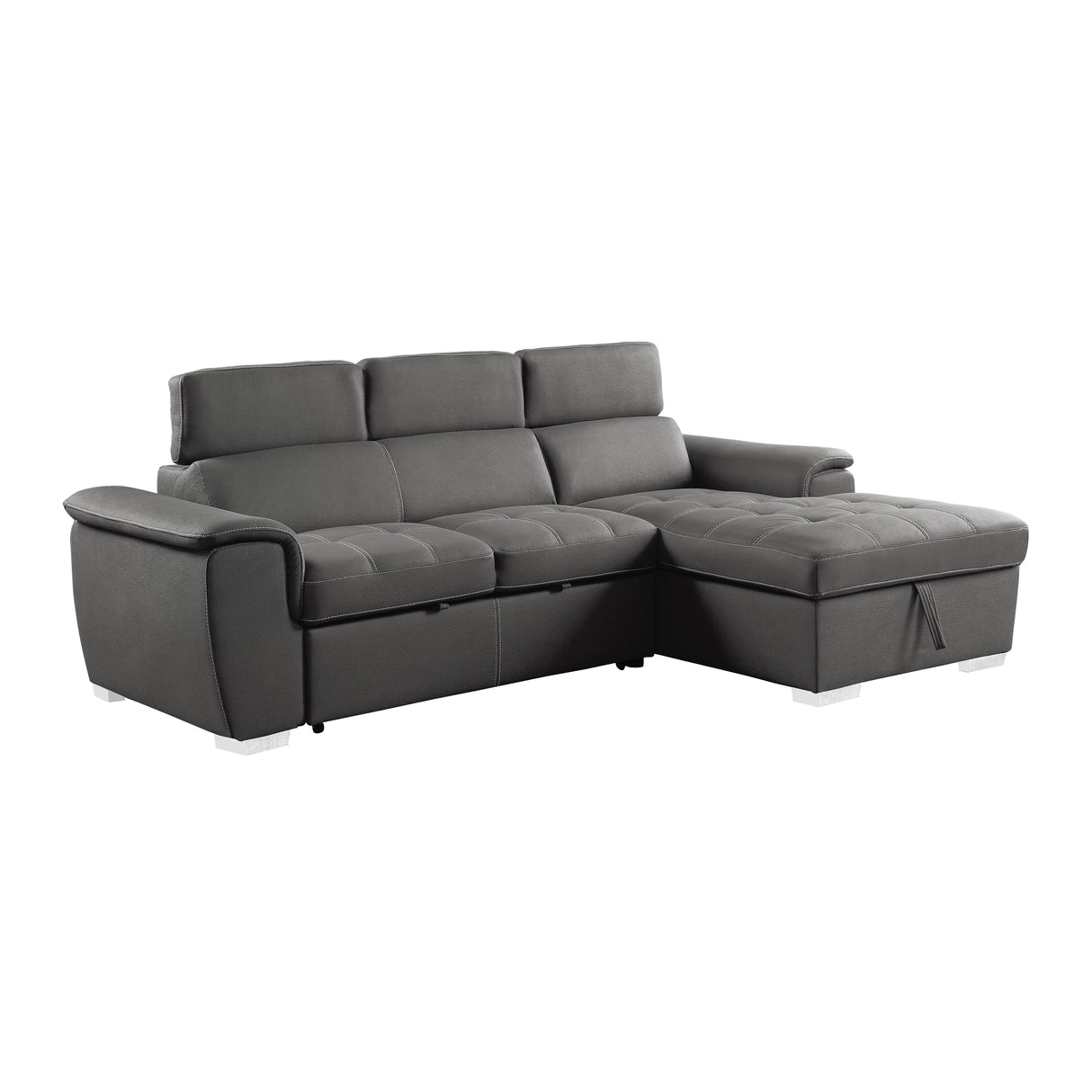 Ferriday Gray Storage Sleeper Sectional from Homelegance - Luna Furniture