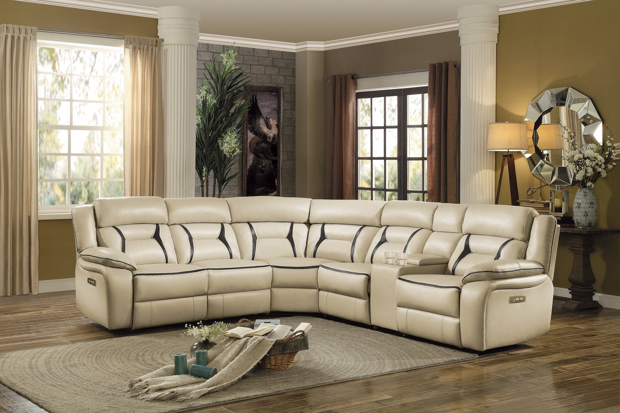 Amite Beige Power Reclining Sectional from Homelegance - Luna Furniture