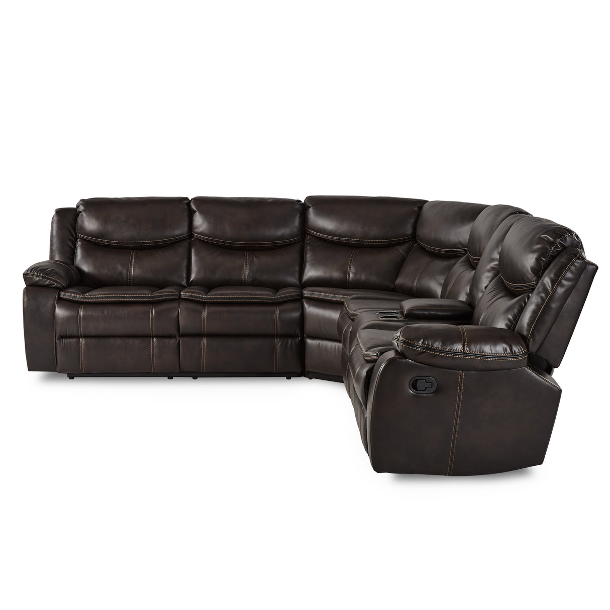 Bastrop Brown 3-Piece Sectional with Right Console from Homelegance - Luna Furniture
