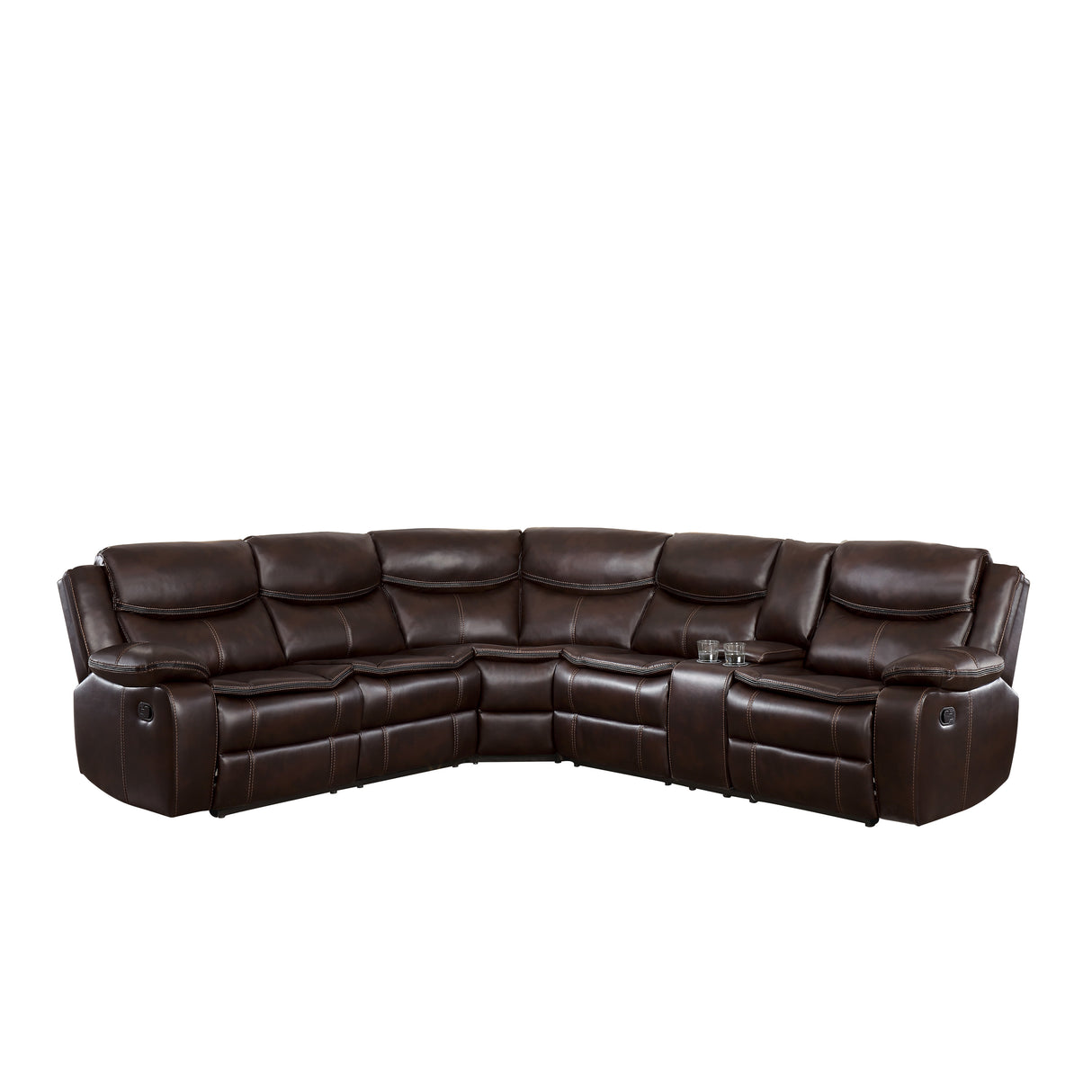 Bastrop Brown 3-Piece Sectional with Right Console from Homelegance - Luna Furniture