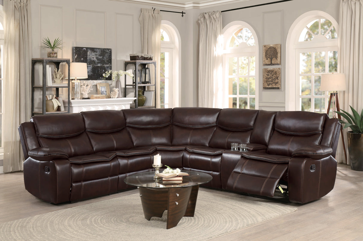 Bastrop Brown Reclining Sectional from Homelegance - Luna Furniture