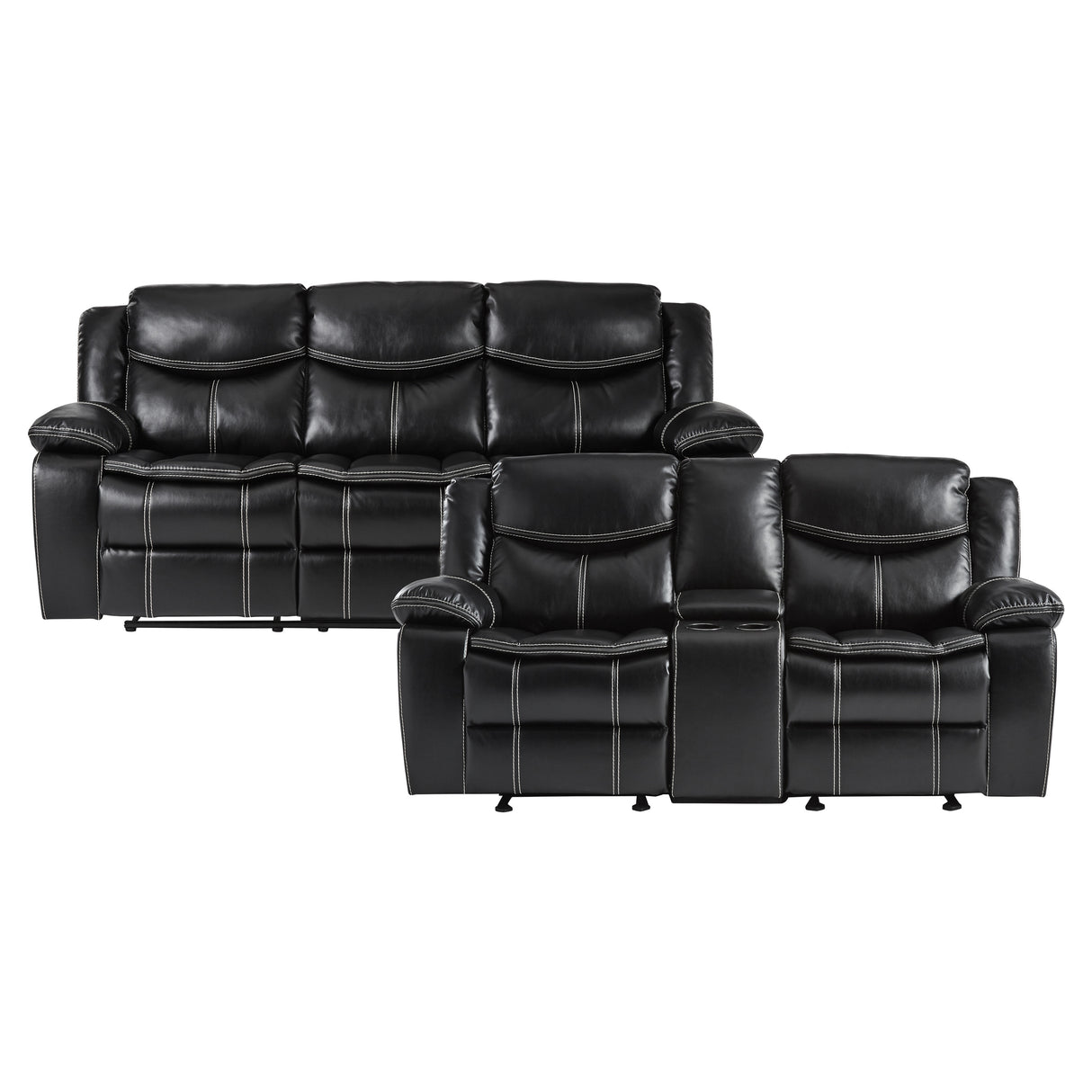 Bastrop Black Sofa and Loveseat from Homelegance - Luna Furniture